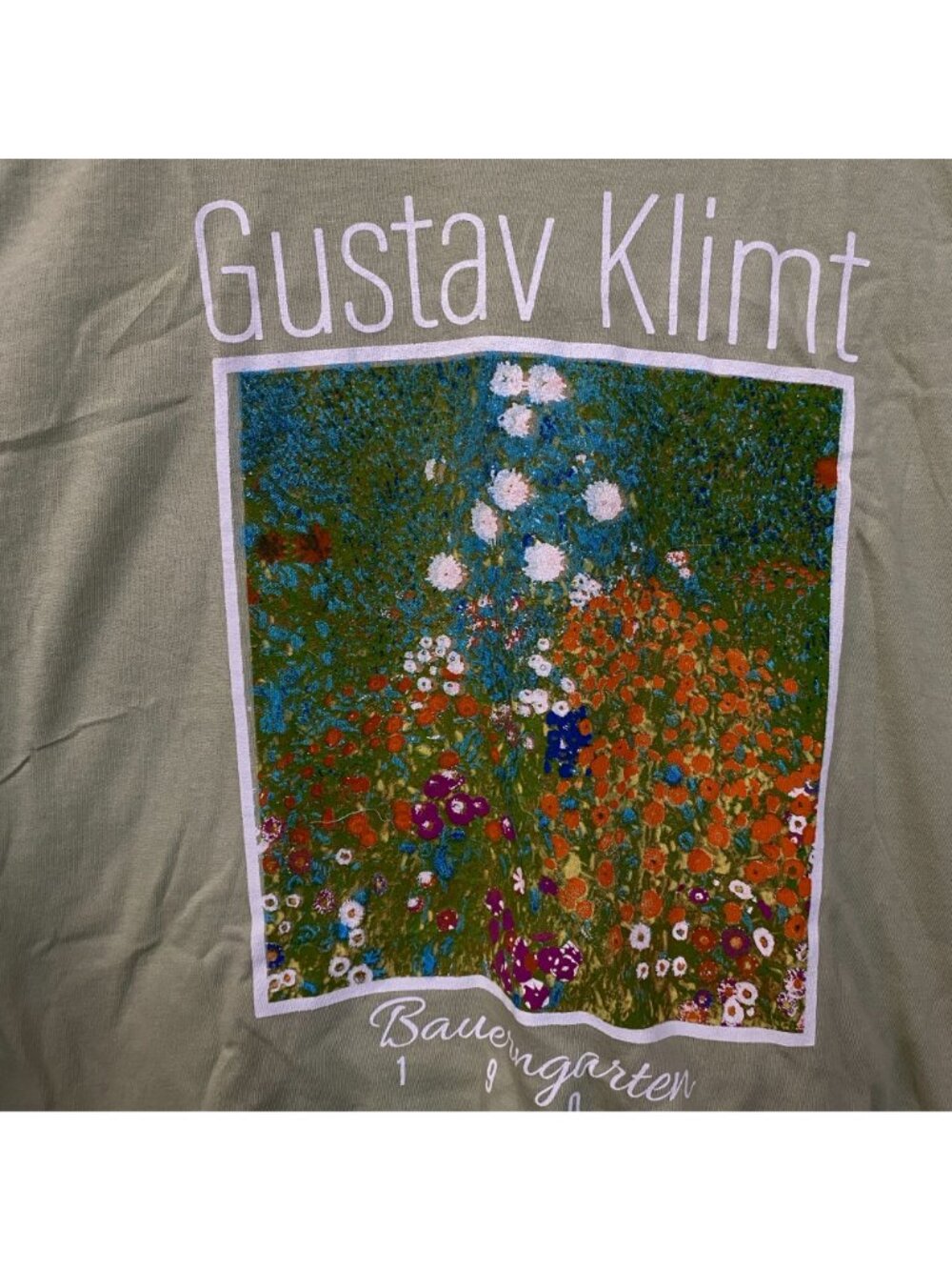 Rebellious One Gustav Klimt "Bauerngarten" Cottage Garden Graphic Crop Tee Large - Picture 2 of 4